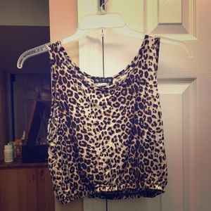 Leopard Print Loose Crop Top